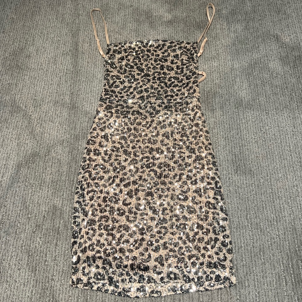Sequin Cheetah print dress
